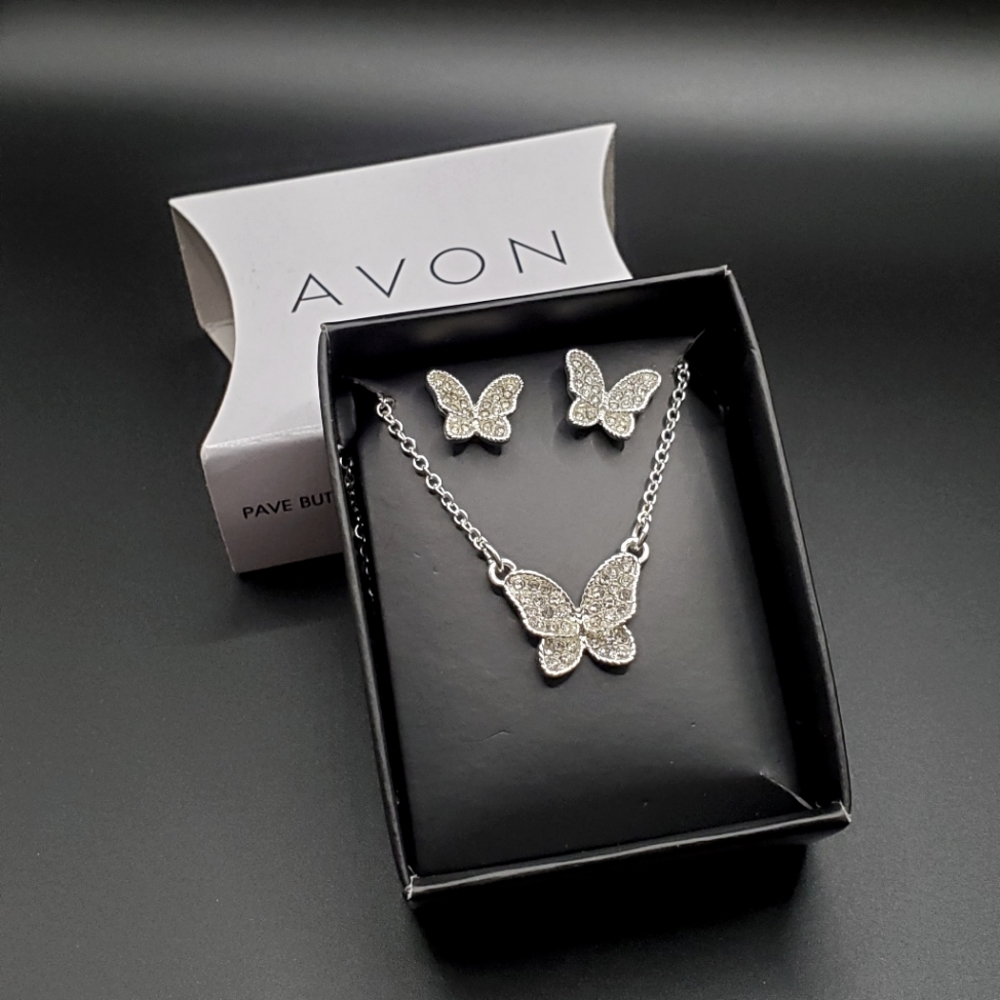 Avon Butterfly Necklace & Earrings